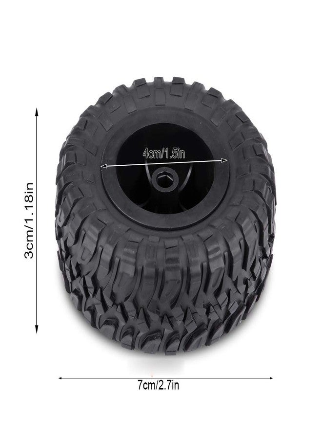 plplaaoo RC Car Tires 4PCS/Set, 1:16 Remote Control Militaty Car Part,Crawler Tires Rubber & Metal Rims, RC Wheel and Tire Set for Off Road RC Trucks, Military Crawler Vehicles - Image 2